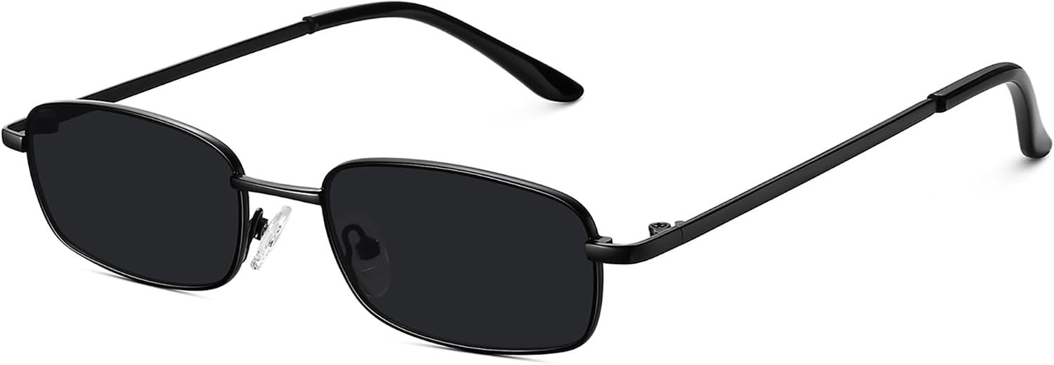 51A3DY1ZqZL._AC_SL1500_.jpg Rectangle Sunglasses for Women 90s Retro Small Narrow Square Frame UV400 Protection - Image 1