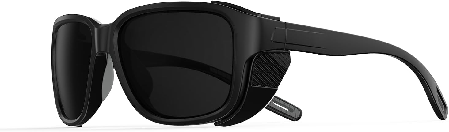 51C8j6jR7vL._AC_SL1500_.jpg Polarized Anti-Reflective Glacier Sunglasses with Removable Side Shields for Adventure Snow Mountain Fishing Trekking - Image 1