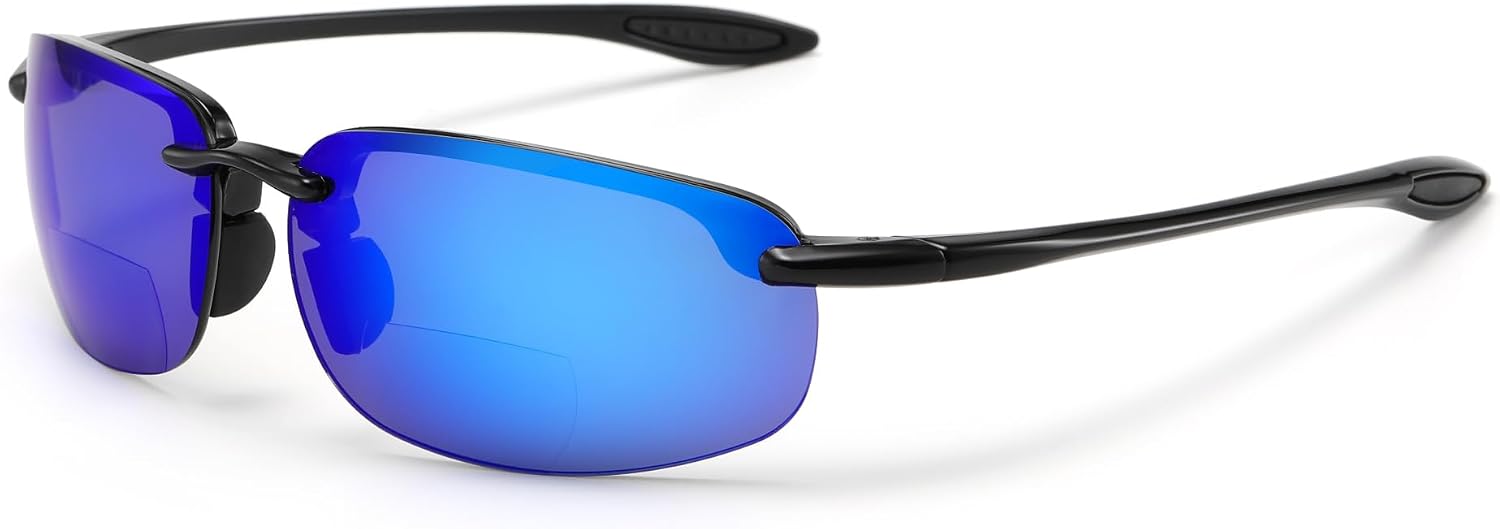 51UBdF9BTL._AC_SL1500_.jpg Light Wrap Around Fishing Driving Polarized Bifocal Reading Sunglasses Sport Sun Readers - Image 1