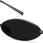 Retro Vintage 90s Small Oval Sunglasses Women Men Metal Frame Sun Glasses