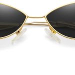 Retro Small Cat Eye Sunglasses for Women Men Metal Frame Trendy Narrow Sun Glasses 90s Y2K Parties Concerts