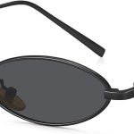 Retro 90s Small Oval Sunglasses For Women Men Small Face Metal Frames Gothic Narrow Sun Glasses for Outfit Cosplay