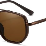 Polarized Aviator Sunglasses for Women Retro Square Metal Frame, UV400 Protection, Driving & Beach Shades