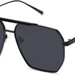 Retro Oversized Square Polarized Sunglasses for Women Men Vintage Shades Classic Large Metal Sunglasses