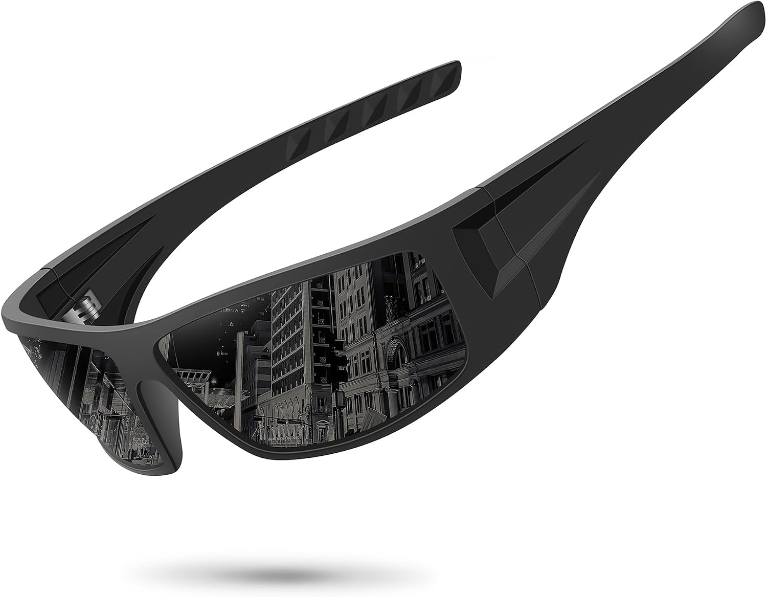 619m04tzCIL._AC_SL1500_.jpg Polarized Sports Sunglasses for Men Women Unbreakable Frame Cycling Fishing Wrap Around UV400 Protection - Image 1