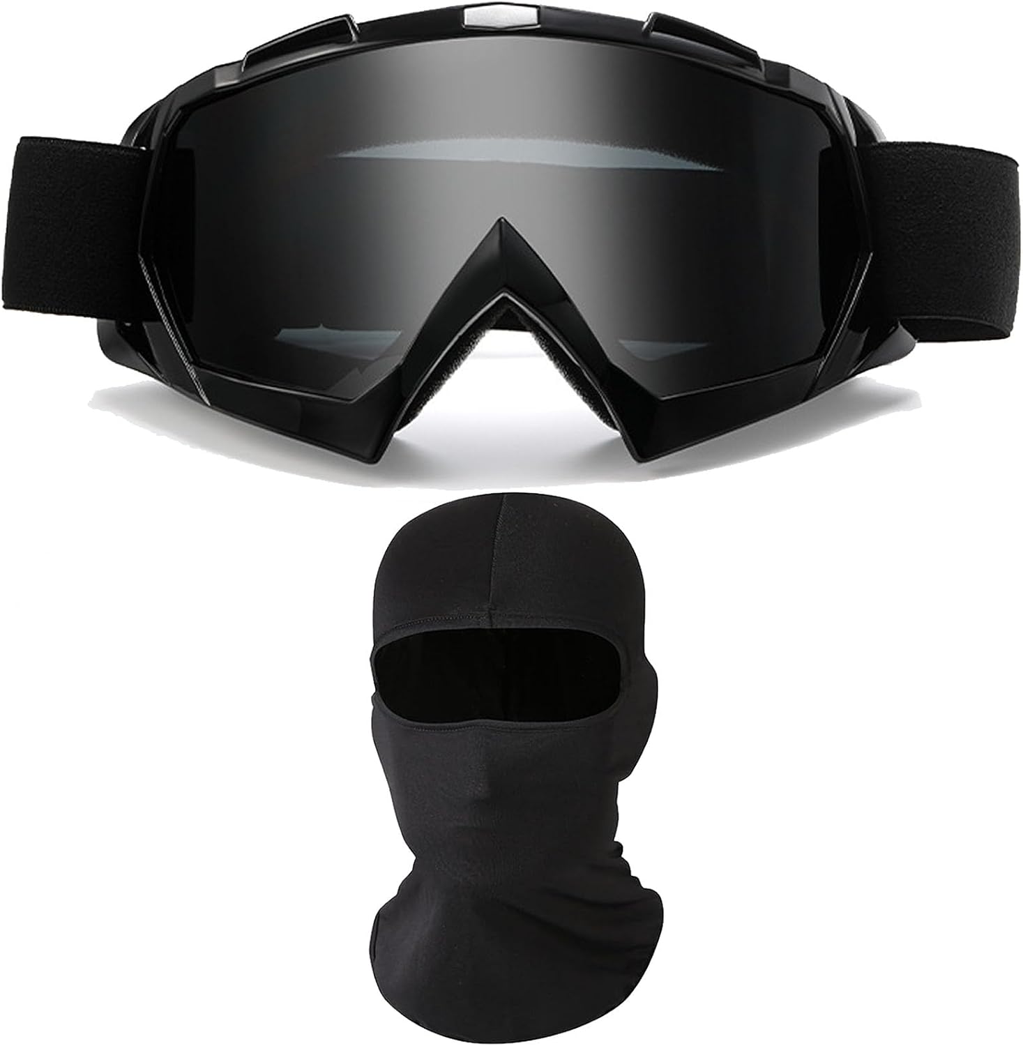 61XsjIJVC-L._AC_SL1500_.jpg Motorcycle Goggles with Face Mask, Windproof Dirt Bike Racing Ski Goggles Protective Safety Glasses with Balaclava - Image 1