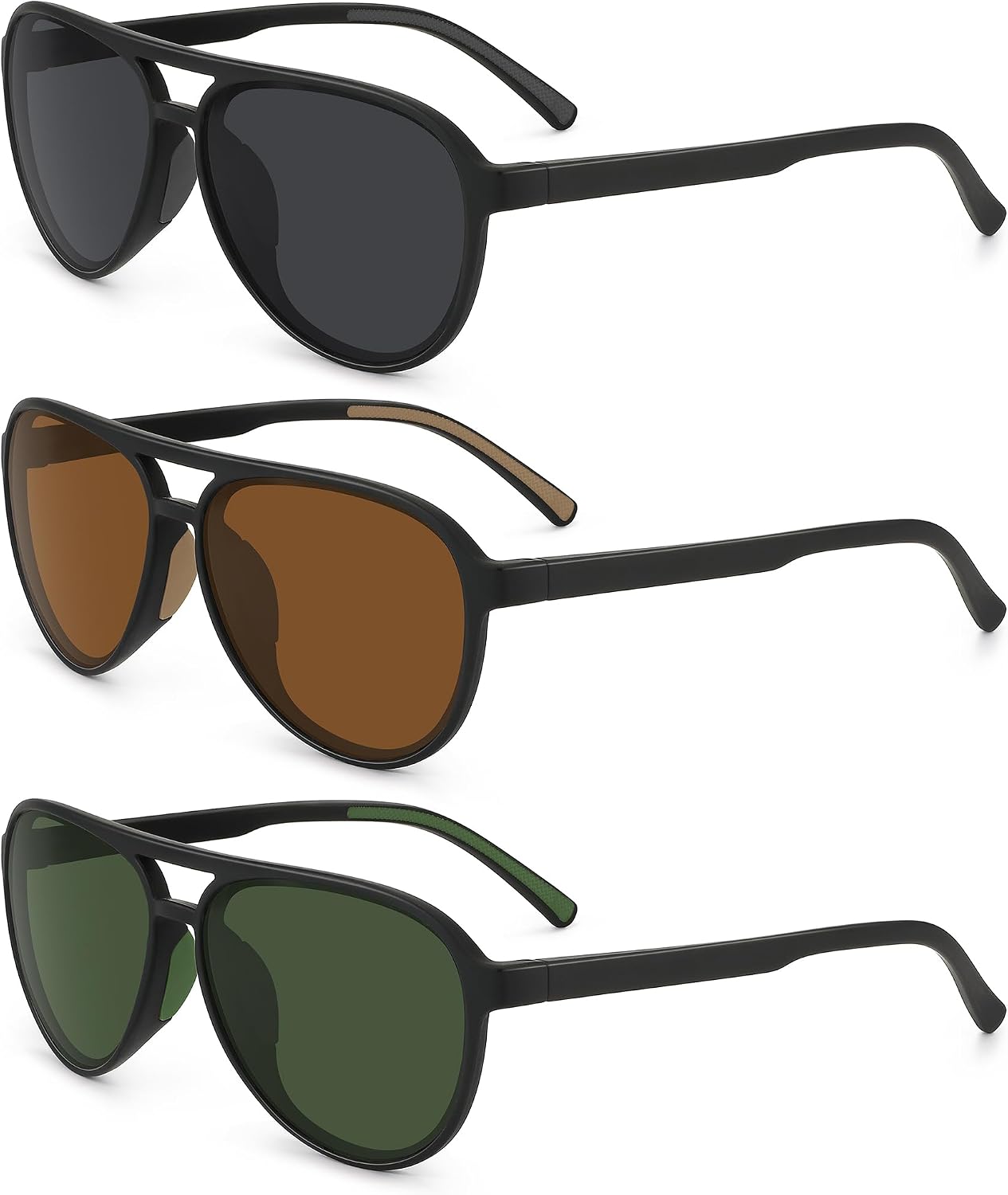 61v4cnJCq6L._AC_SL1500_.jpg Polarized Aviator Sunglasses for Men Women Classic Retro Aviators Sports Driving Running Sunglasses - Image 1