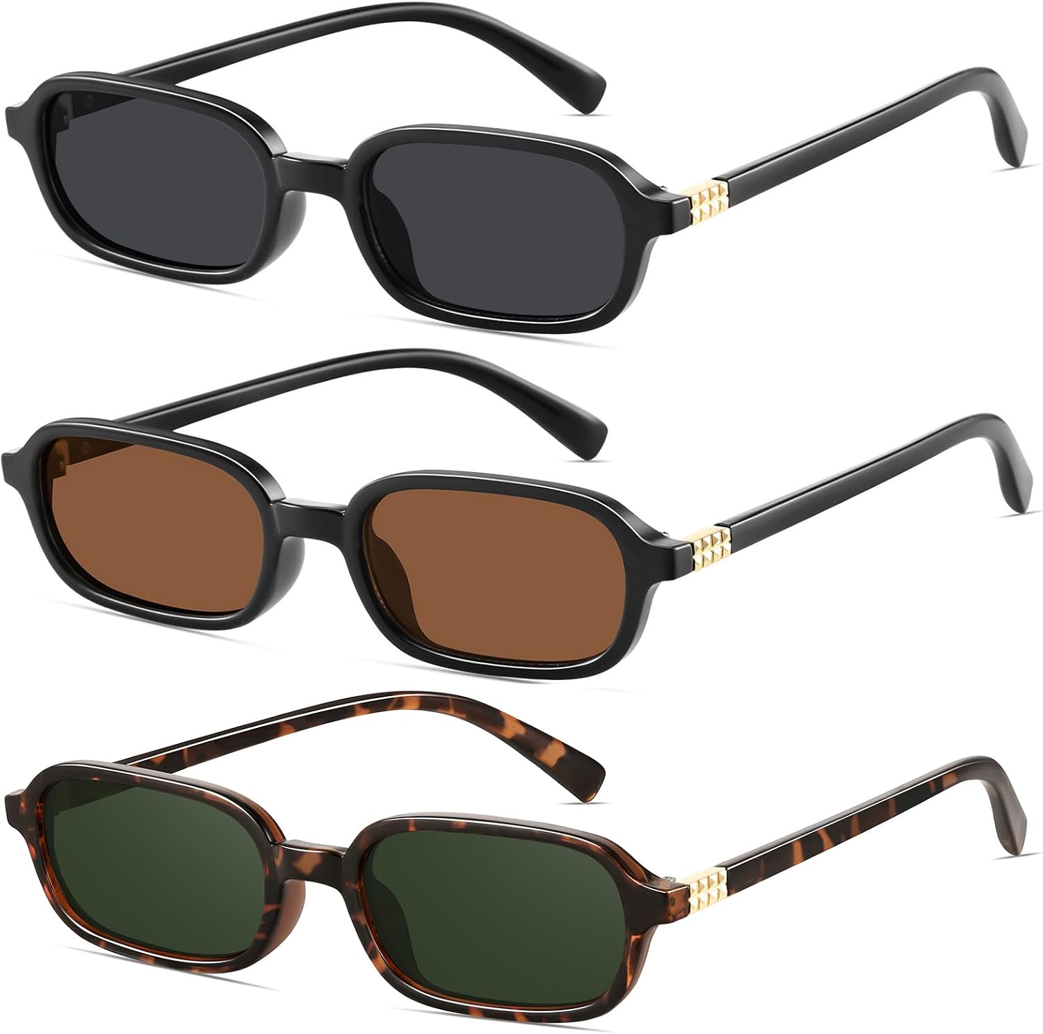 61zyCFO3J8L._AC_SL1500_.jpg Retro Rectangular Sunglasses for Women Narrow Trendy Small 90s Style Square Frame UV Protection Sun Glasses - Image 1