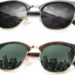 Sunglasses Men Polarized Sunglasses for Men Women Unisex Semi-Rimless Frame Retro Driving Sunglasses UV Blocking