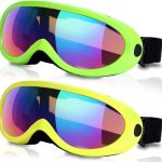 Ski Goggles, Pack of 2, Snowboard Goggles for Kids, Boys & Girls, Youth, Men