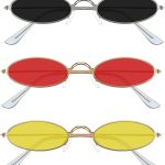 Vintage Oval Sunglasses Retro Slender Metal Frame Oval glasses Small Vintage Sunglasses Candy Colors for Men Woman