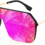 Classic Siamese One Piece Sunglasses Nice Rimless Stylish Retro Design for Women Men