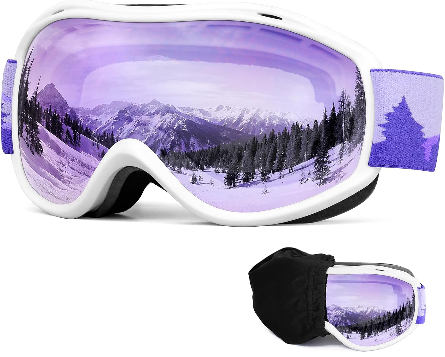 71sljVuaHQL._AC_SL1500_.jpg Ski Snowboard Goggles, Anti Fog Protection Skiing Snowmobile Goggles - Image 1